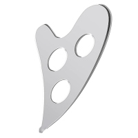 Stainless Steel, Gua Sha Tool, Heart with 3 holes