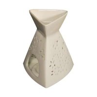 Essential Oil Burner - White Pyramidal Burner